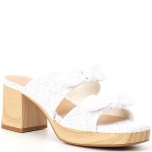 Copper Key Blooming Eyelet Double Bow Platform Sandals